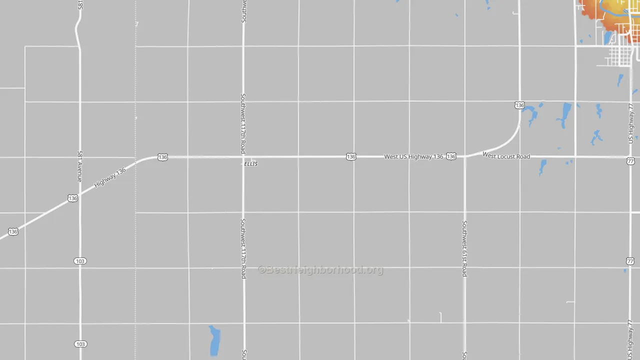 Bike Grade map of Ellis, NE