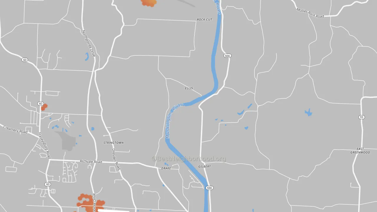 Bike Grade map of Ellis, OH