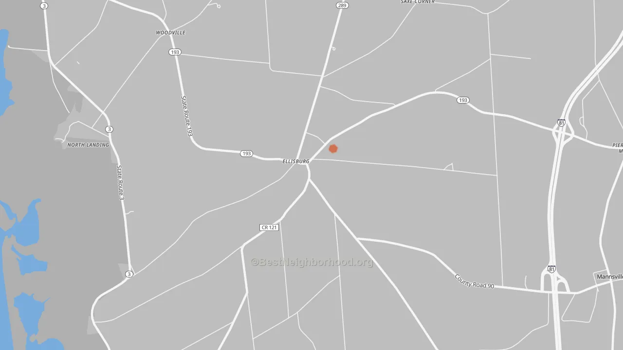 Bike Grade map of Ellisburg, NY