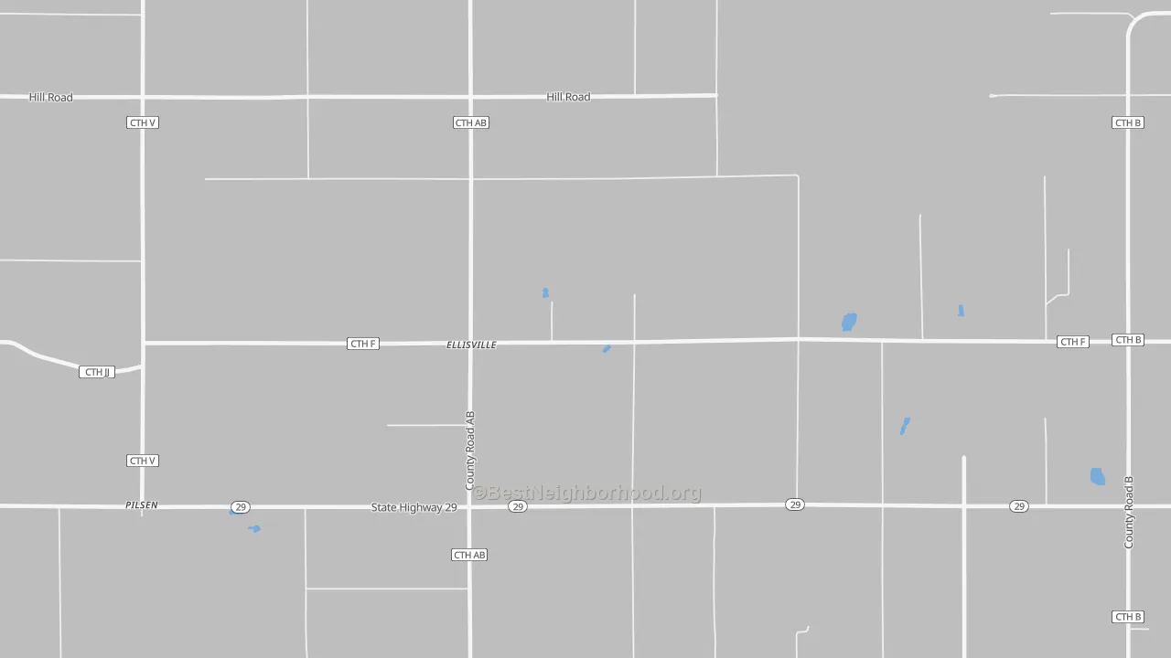 Bike Grade map of Ellisville, WI