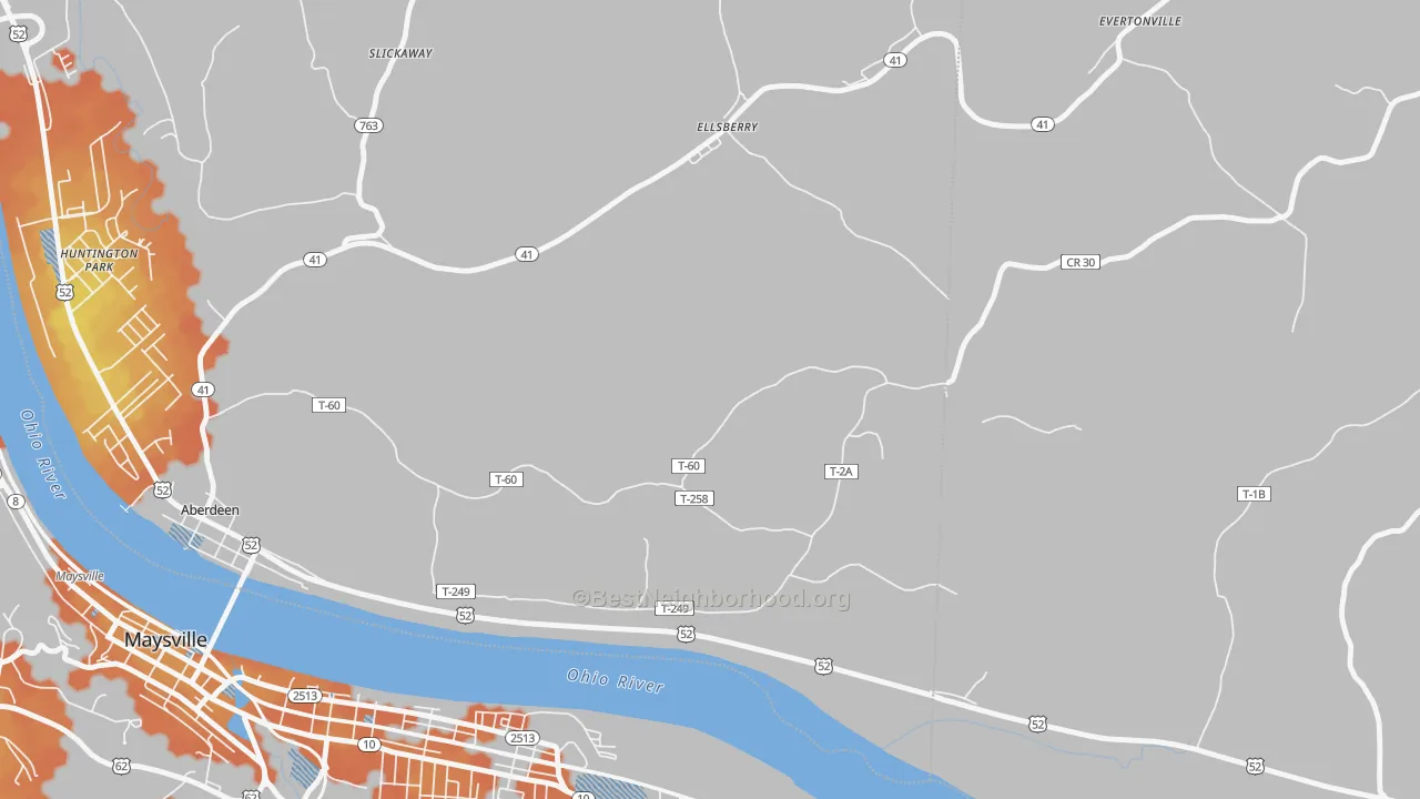 Bike Grade map of Ellsberry, OH