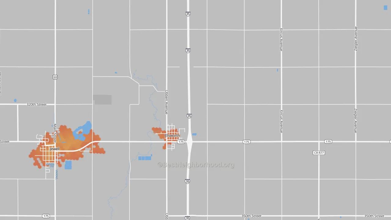 Bike Grade map of Ellsworth, IA