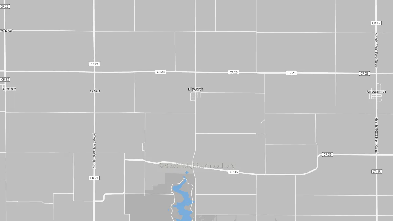Bike Grade map of Ellsworth, IL