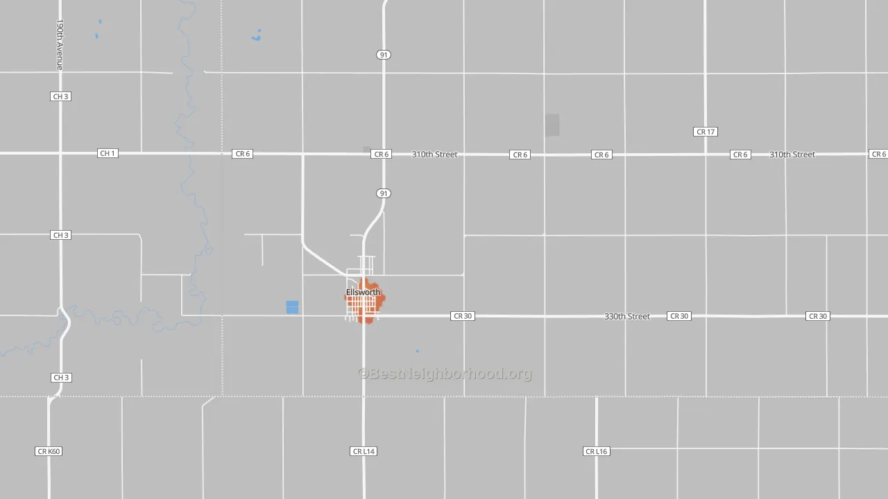Bike Grade map of Ellsworth, MN