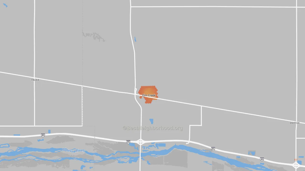 Bike Grade map of Elm Creek, NE