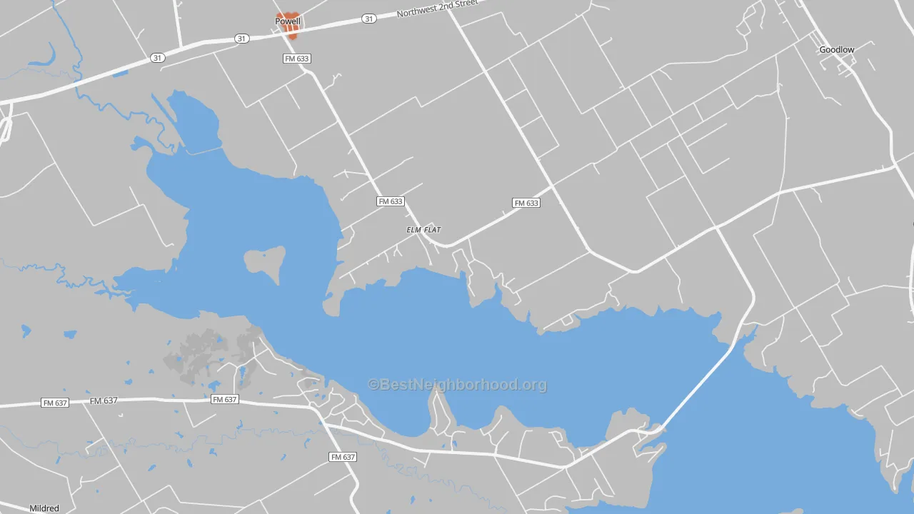 Bike Grade map of Elm Flat, TX