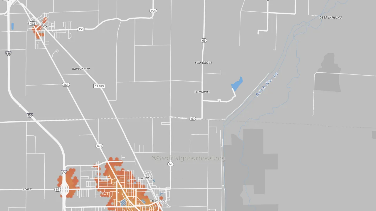 Bike Grade map of Elm Grove, AR