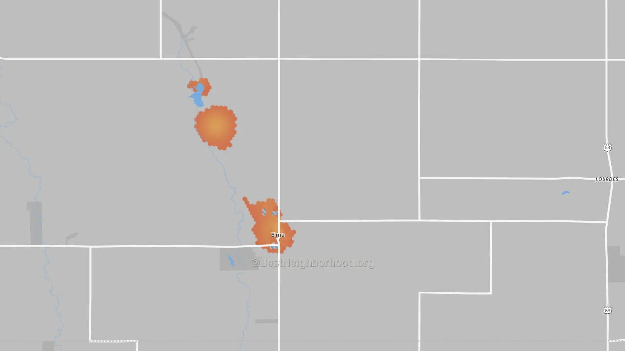 Bike Grade map of Elma, IA