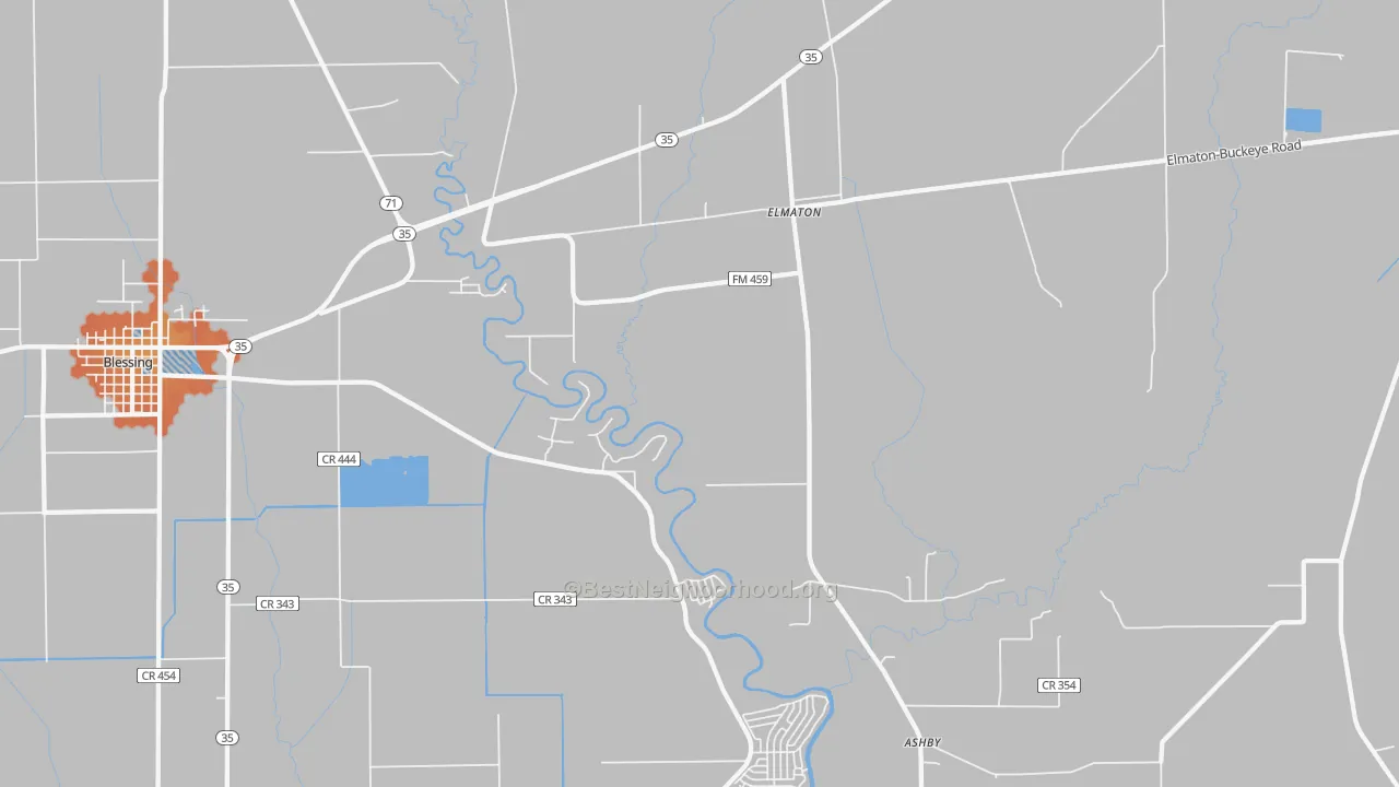 Bike Grade map of Elmaton, TX