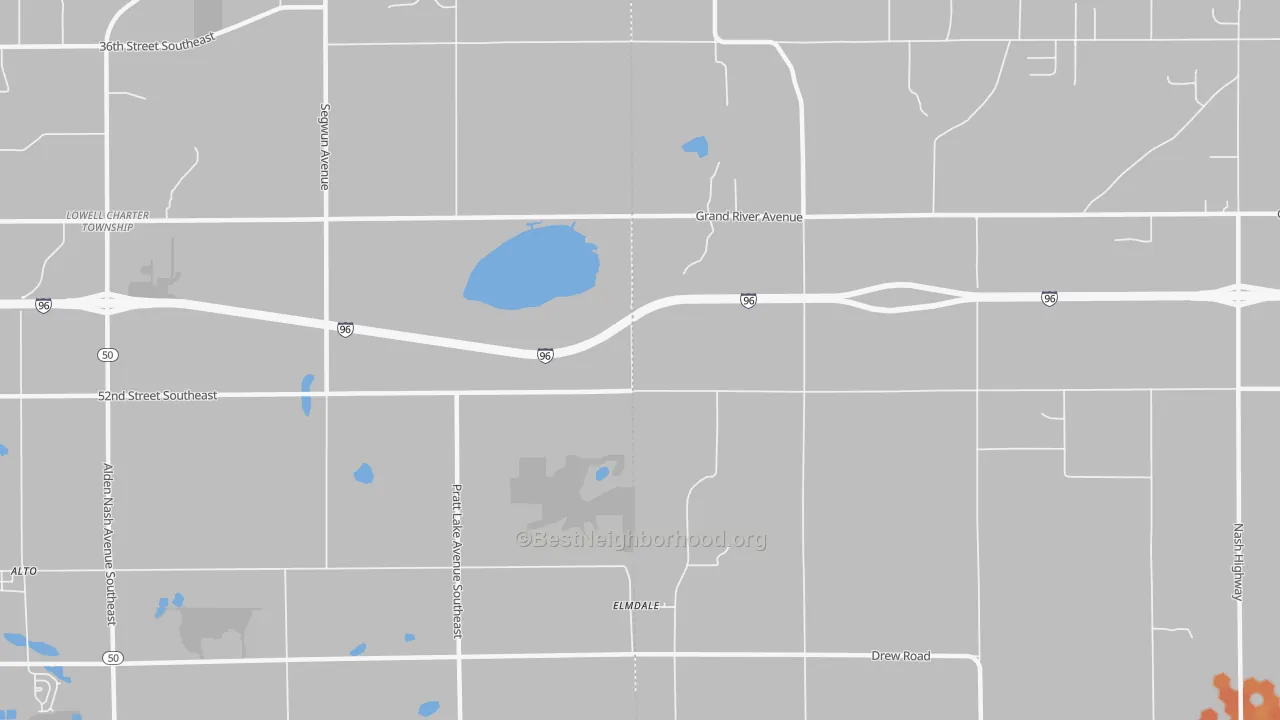 Bike Grade map of Elmdale, MI