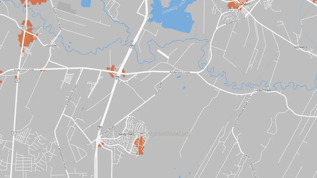 Bike Grade map of Elmendorf, TX
