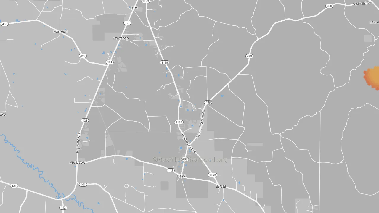 Bike Grade map of Elmer, LA