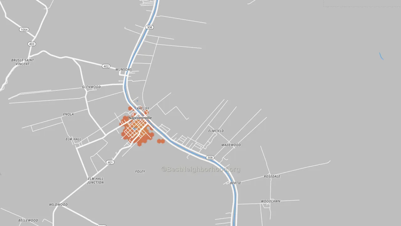 Bike Grade map of Elmfield, LA