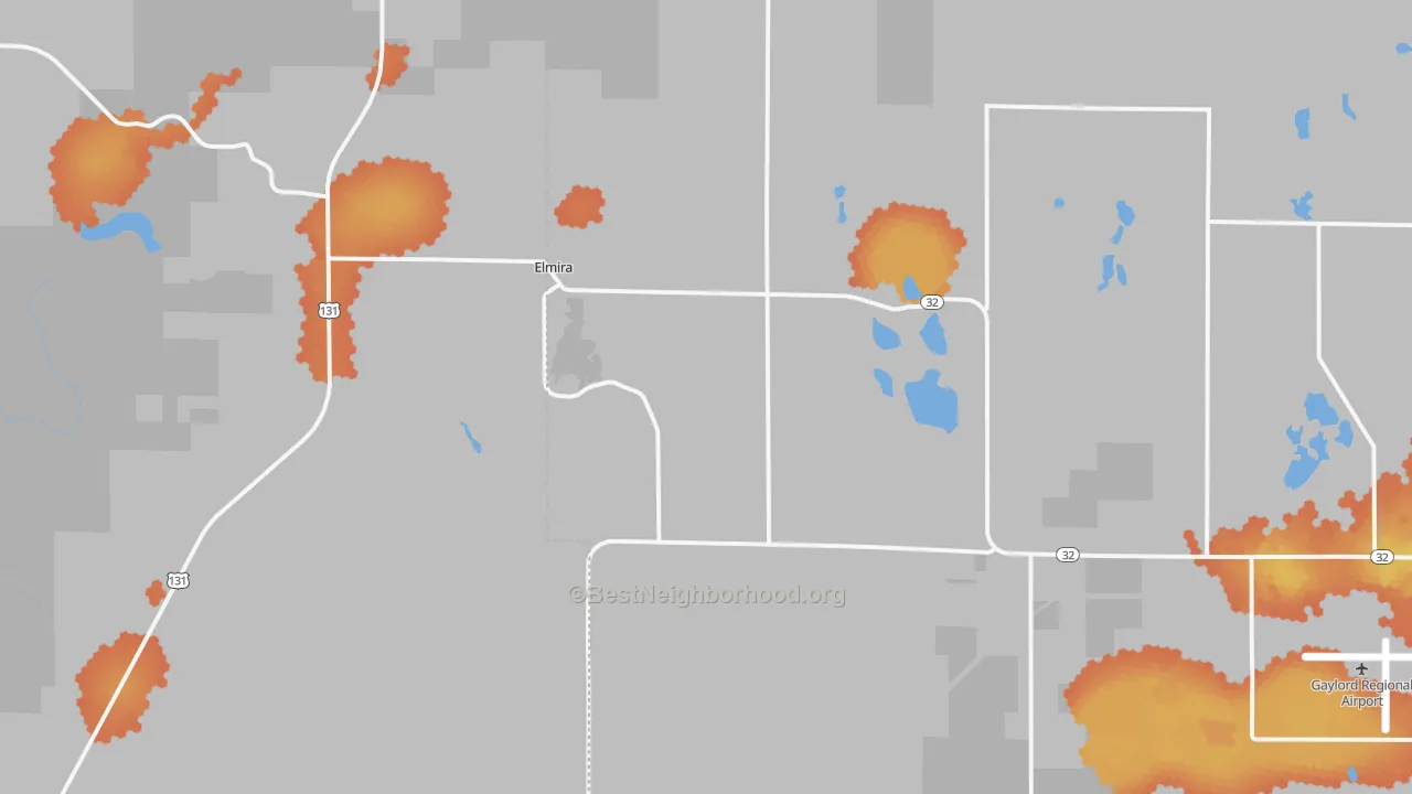 Bike Grade map of Elmira, MI