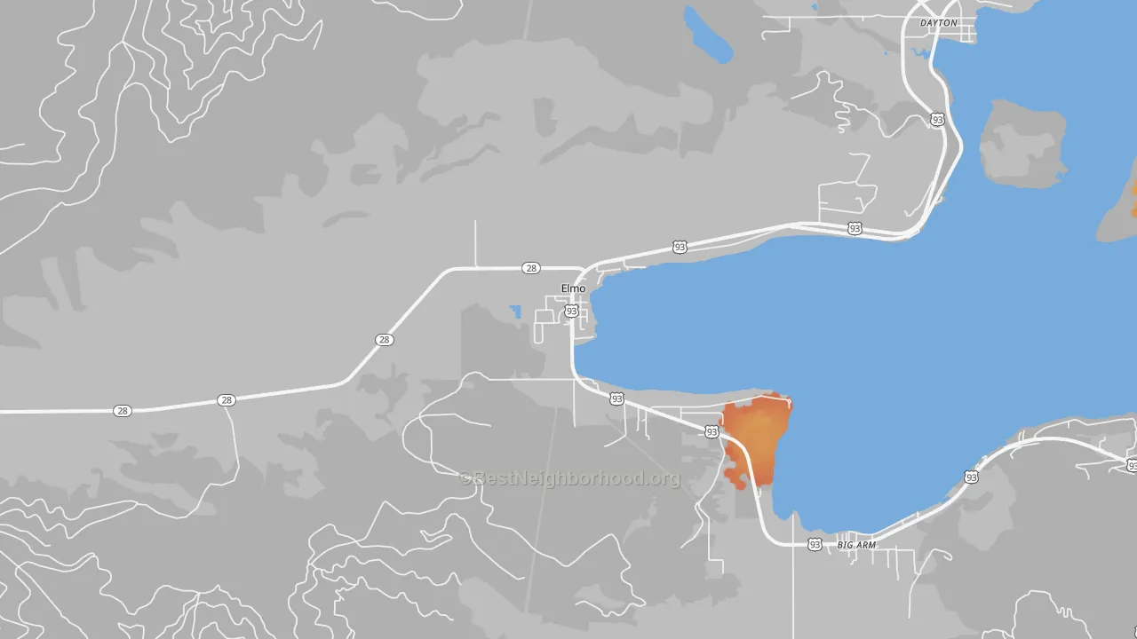 Bike Grade map of Elmo, MT