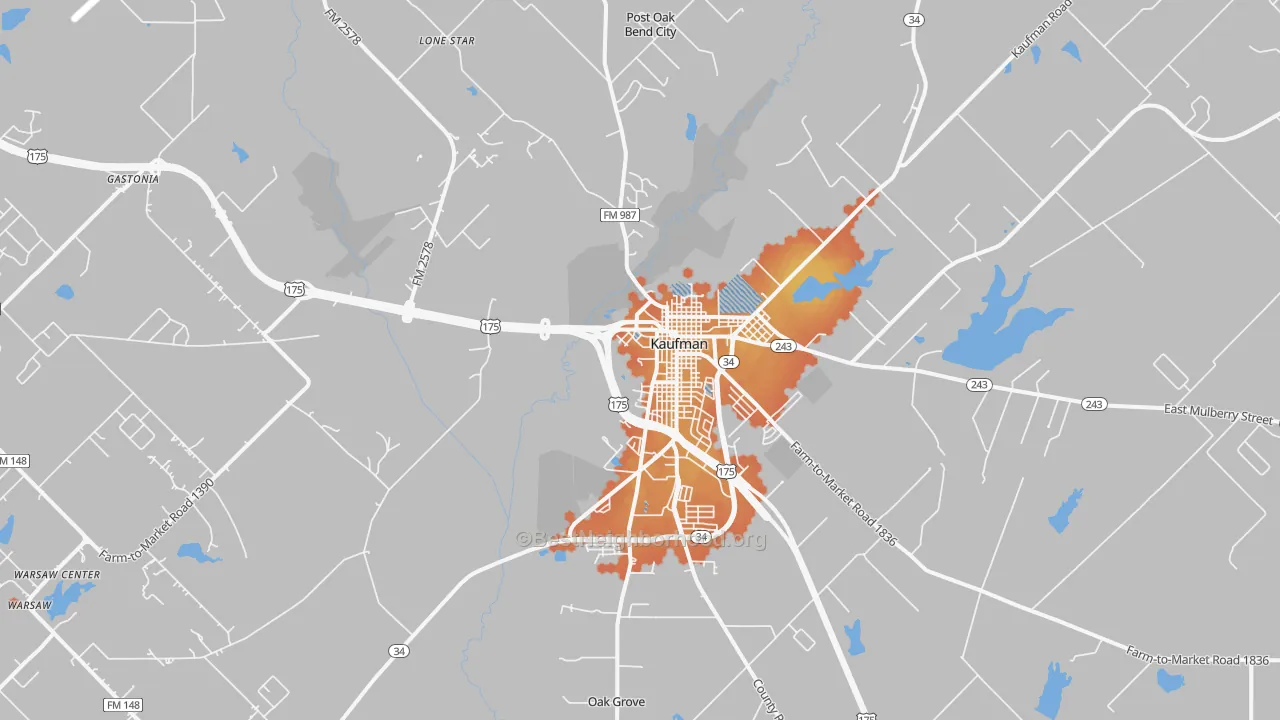 Bike Grade map of Elmo, TX