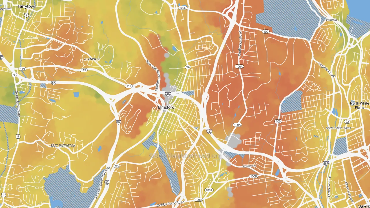 Bike Grade map of Elmsford, NY