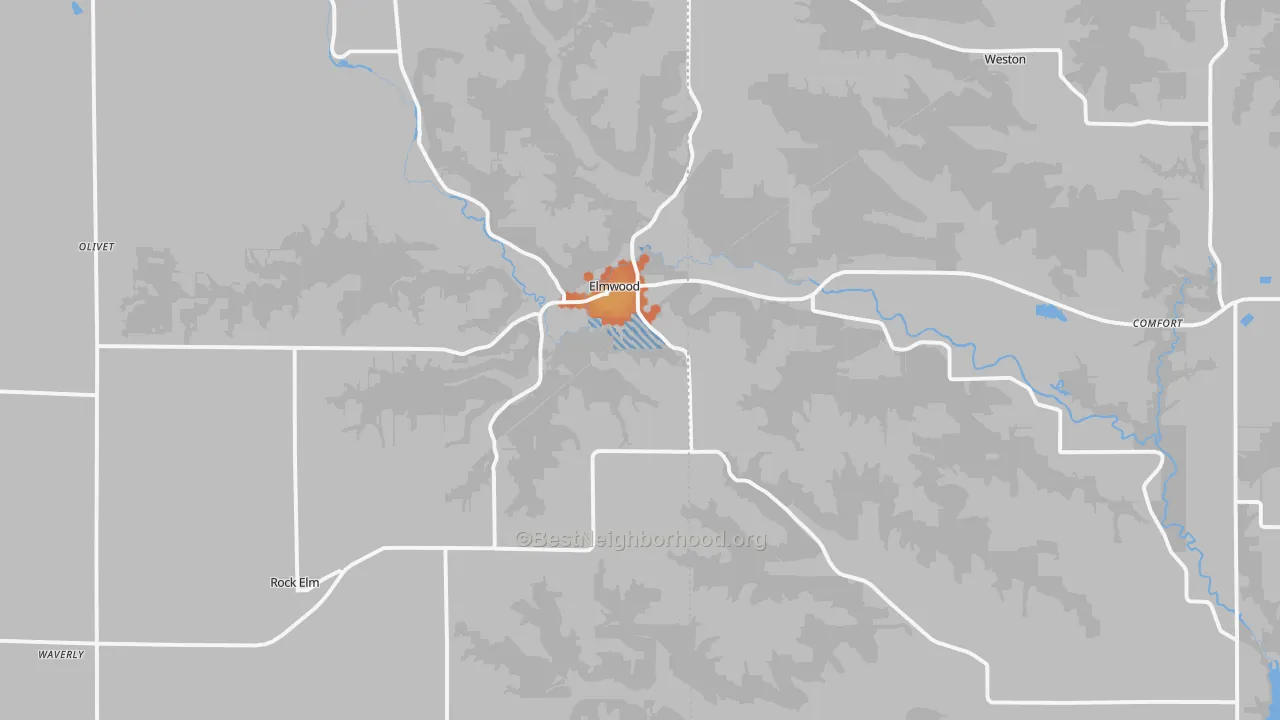 Bike Grade map of Elmwood, WI