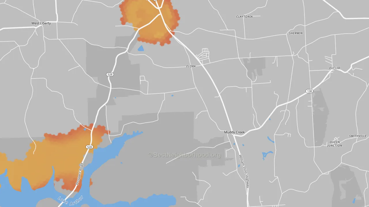 Bike Grade map of Elora, PA