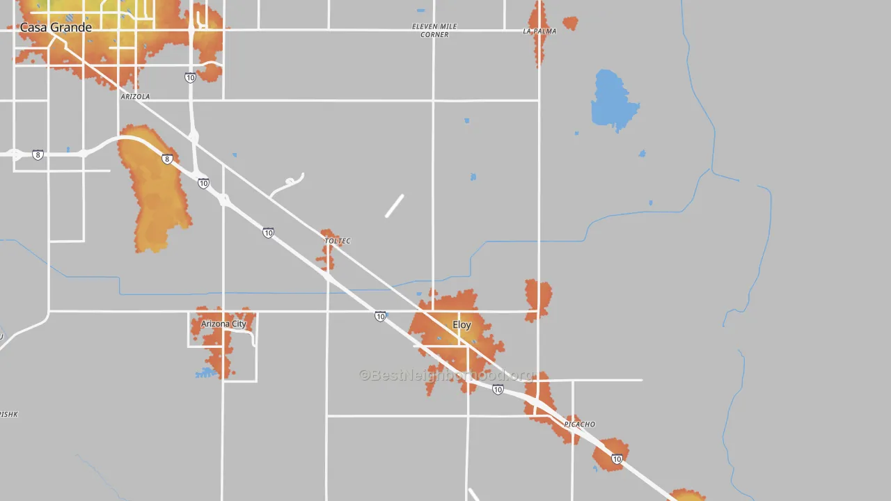 Bike Grade map of Eloy, AZ