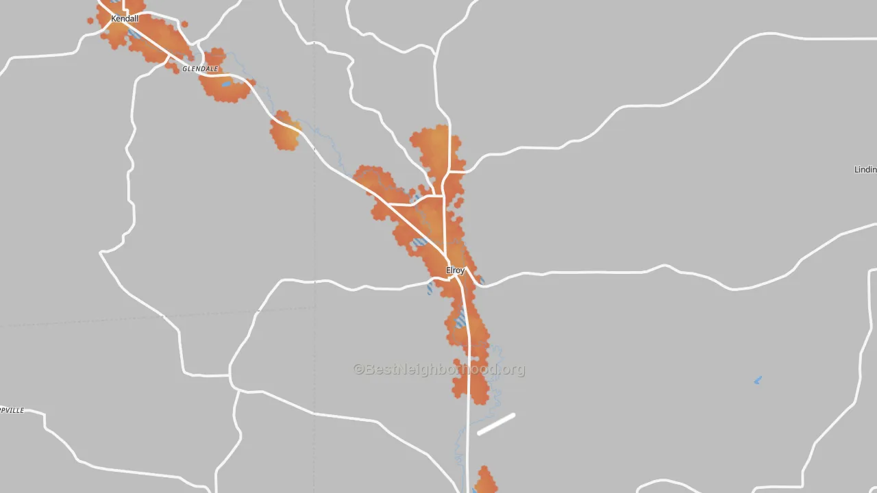 Bike Grade map of Elroy, WI