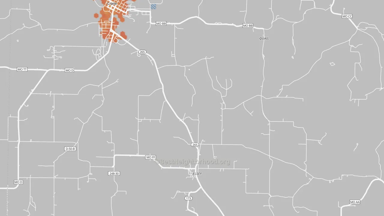 Bike Grade map of Elsey, MO