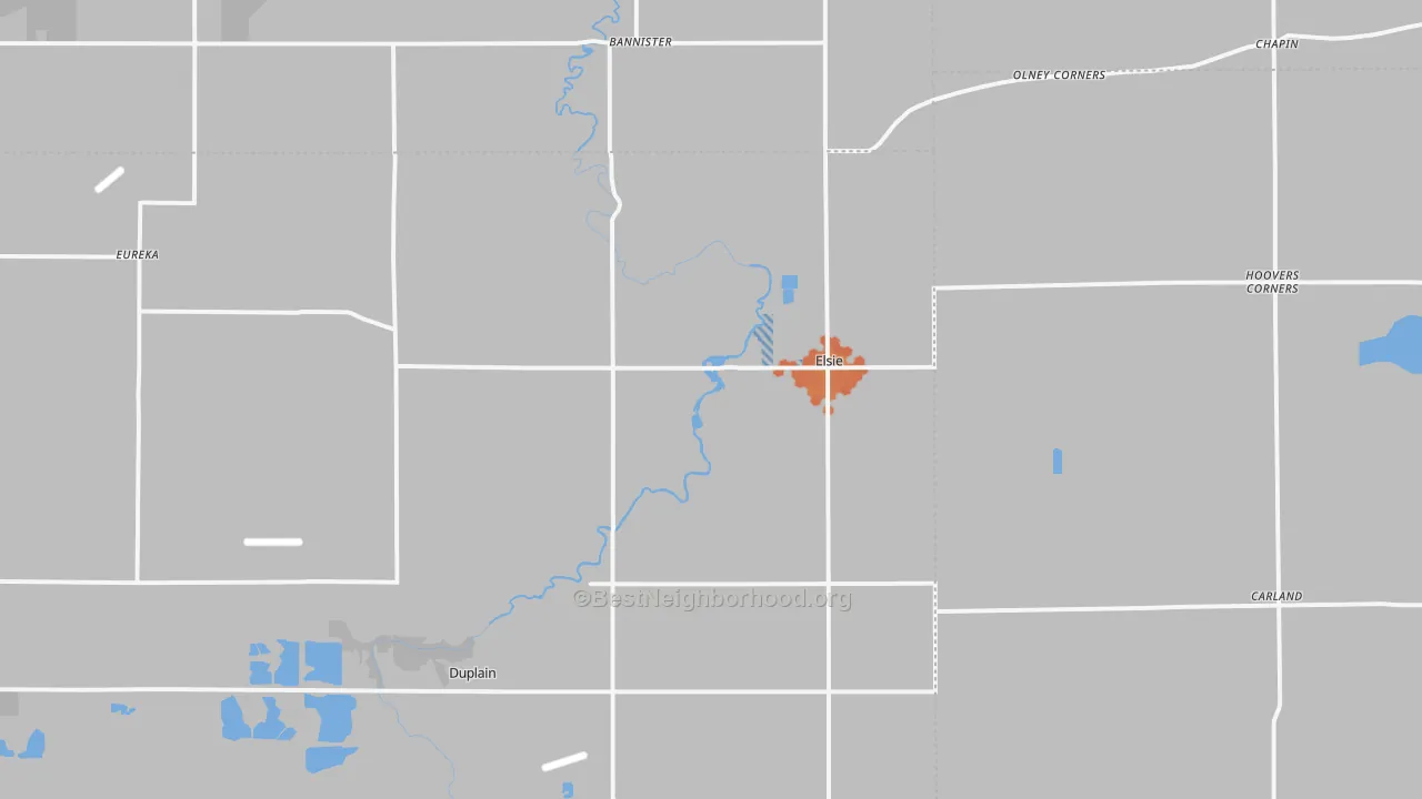 Bike Grade map of Elsie, MI