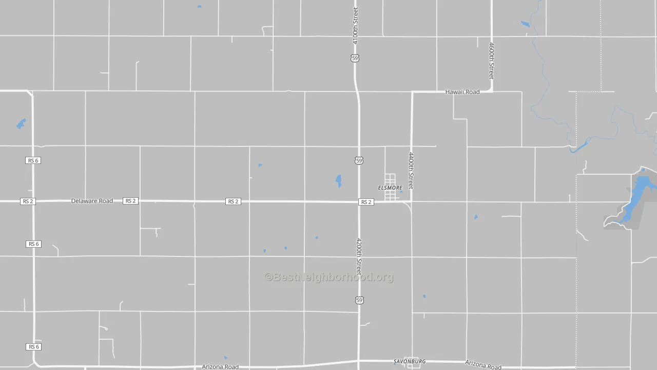 Bike Grade map of Elsmore, KS