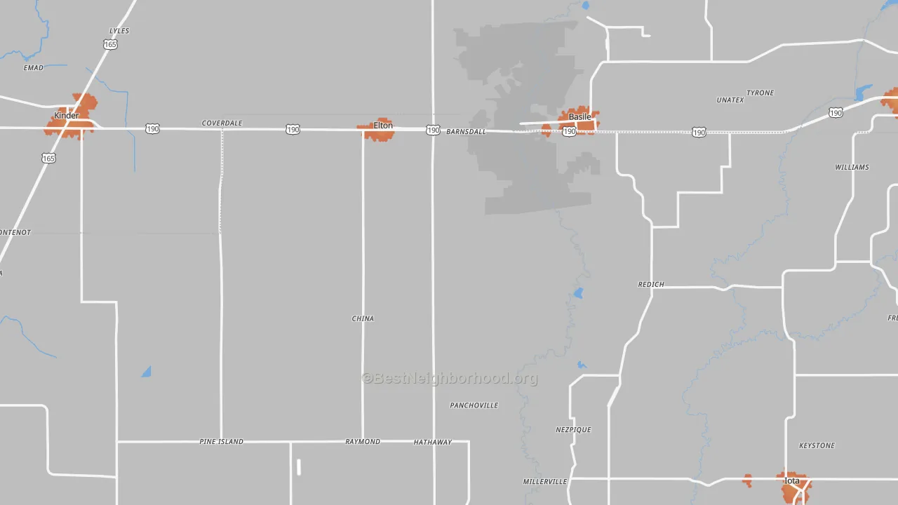 Bike Grade map of Elton, LA