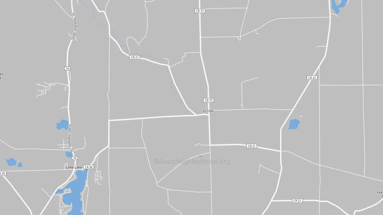 Bike Grade map of Elton, NY