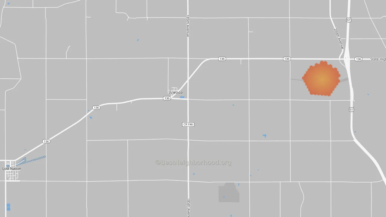 Bike Grade map of Elwood, IA