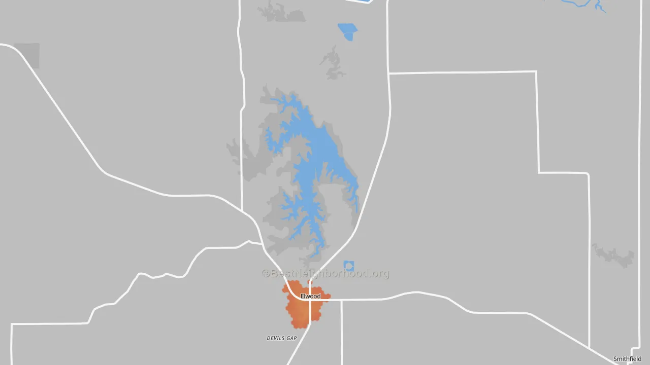 Bike Grade map of Elwood, NE