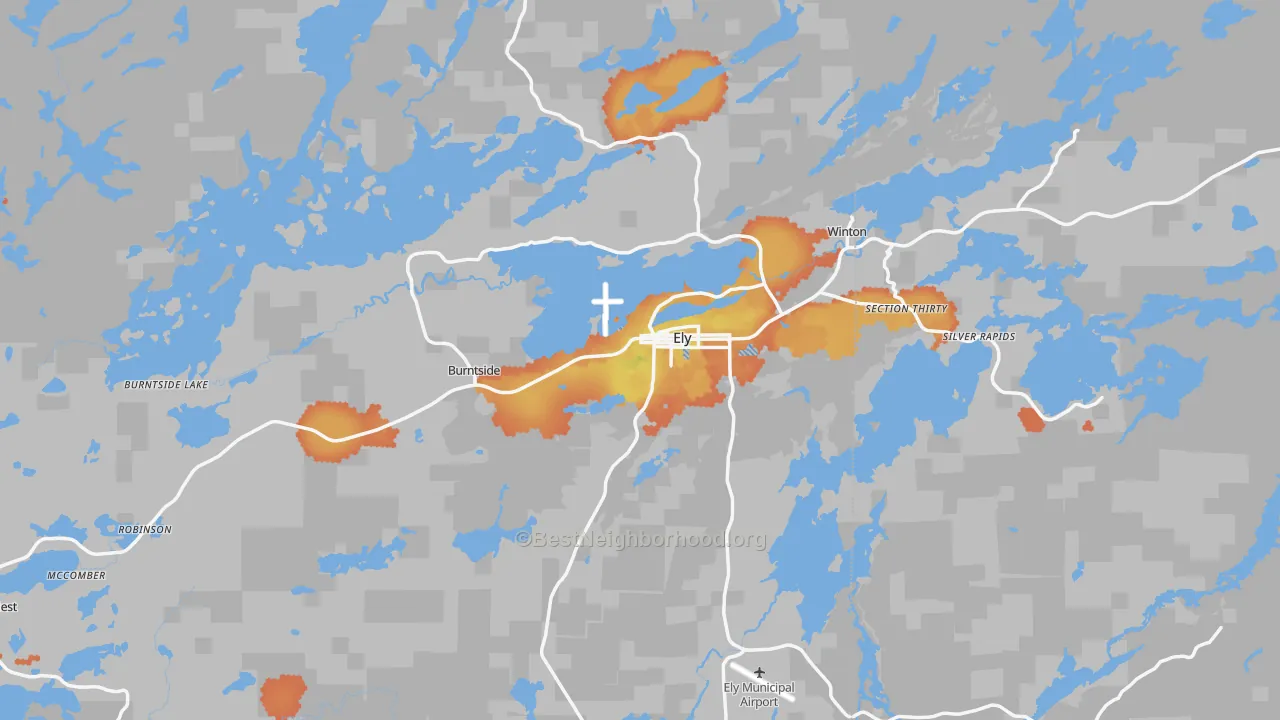 Bike Grade map of Ely, MN