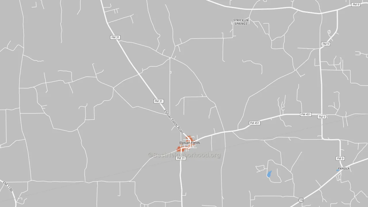 Bike Grade map of Elysian Fields, TX