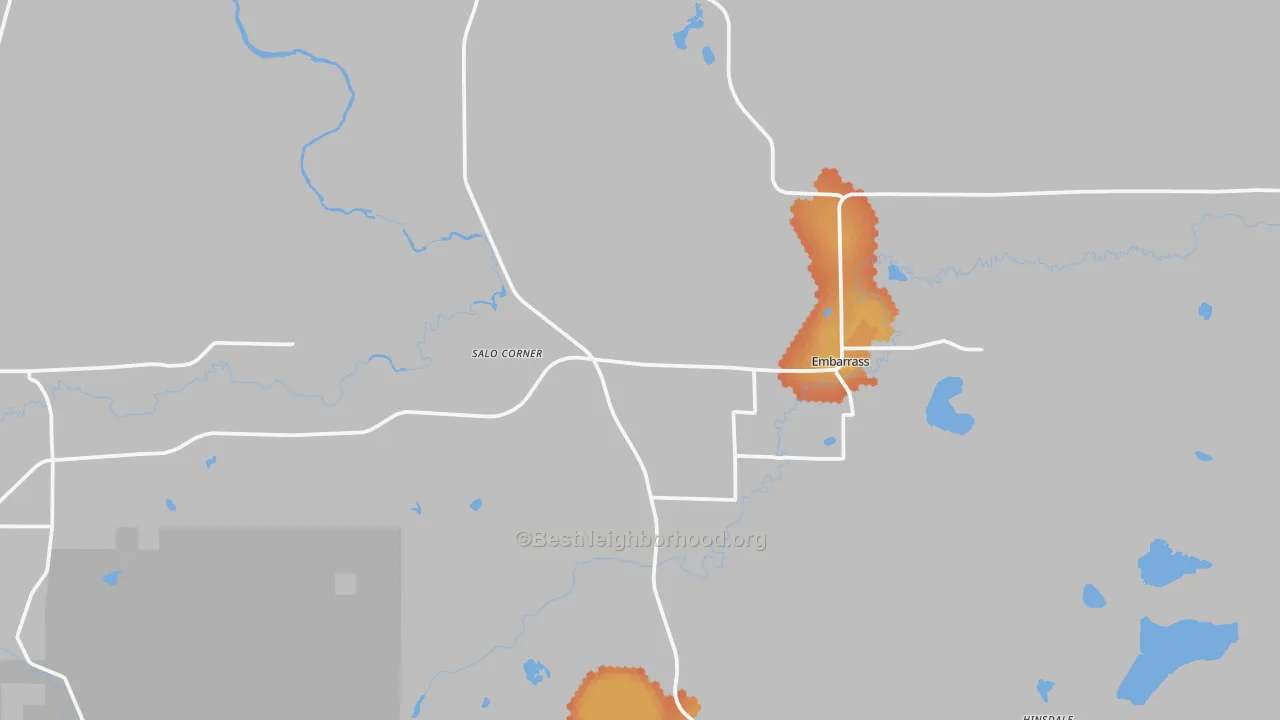 Bike Grade map of Embarrass, MN