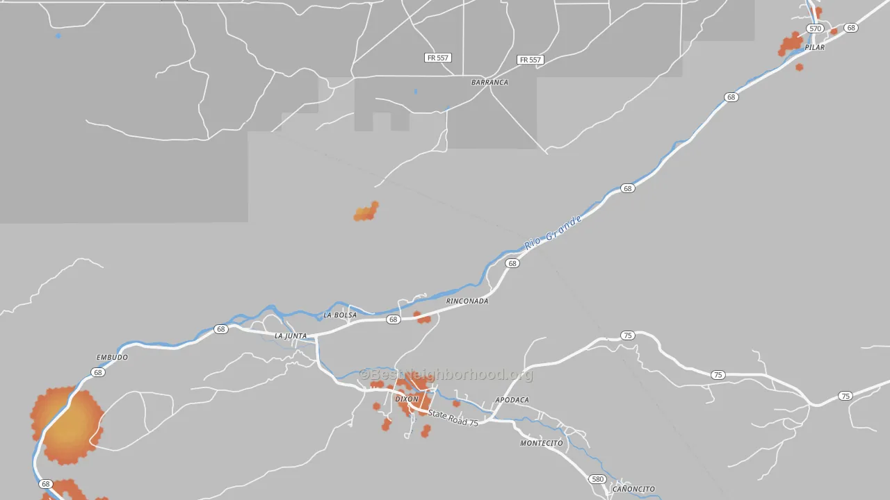 Bike Grade map of Embudo, NM