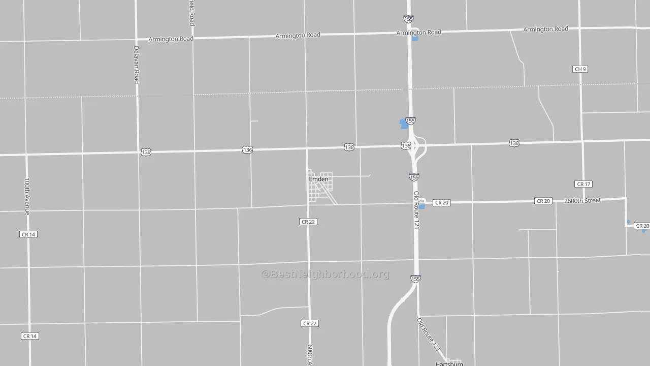 Bike Grade map of Emden, IL