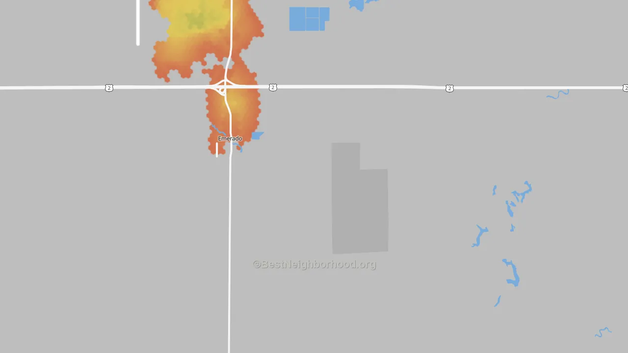 Bike Grade map of Emerado, ND