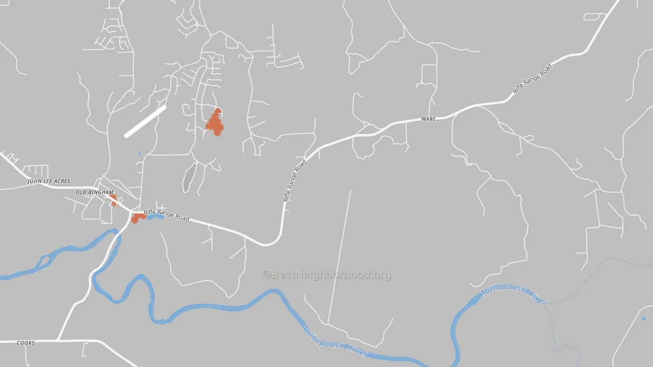Bike Grade map of Emerald Mountain, AL