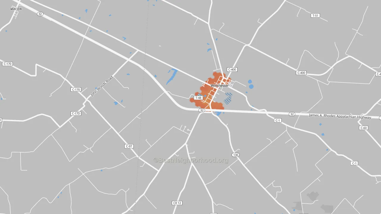 Bike Grade map of Emerald, OH