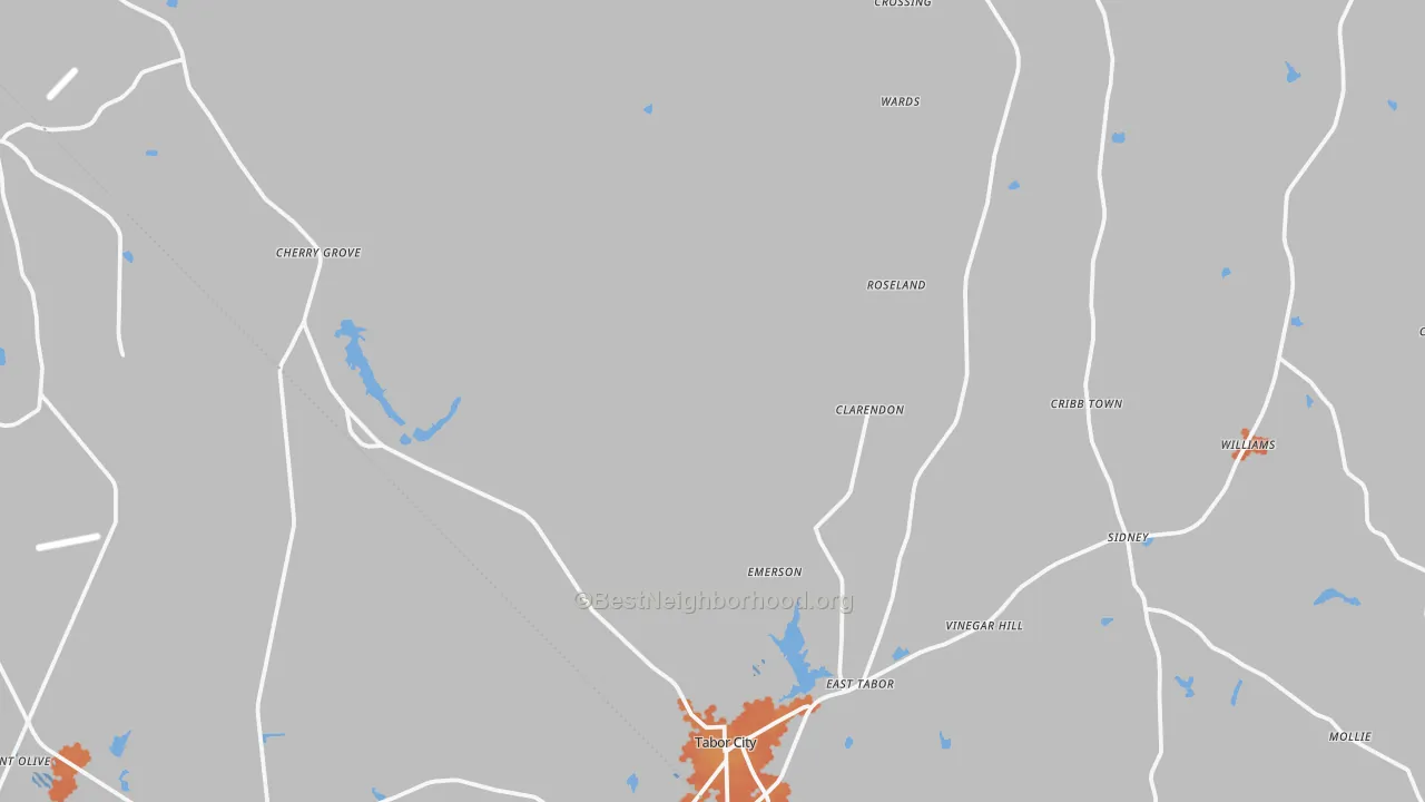 Bike Grade map of Emerson, NC