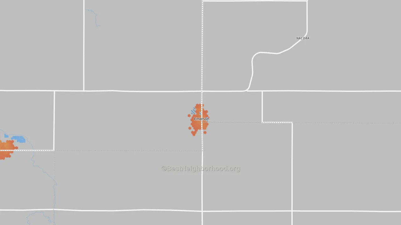 Bike Grade map of Emerson, NE