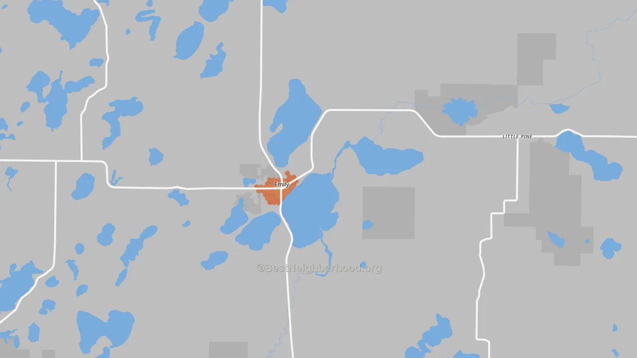 Bike Grade map of Emily, MN