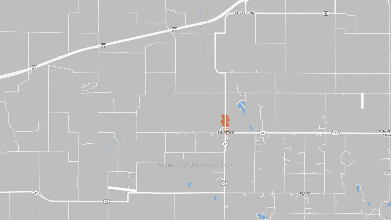 Bike Grade map of Eminence, IN