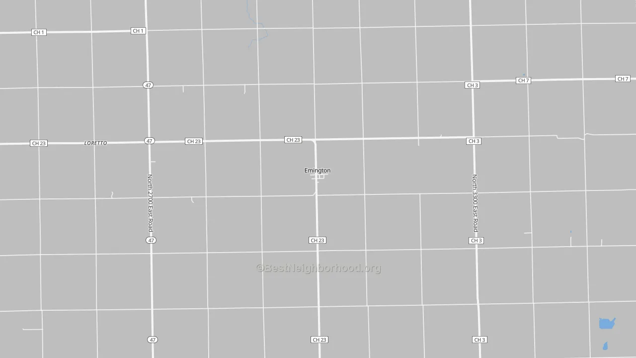 Bike Grade map of Emington, IL