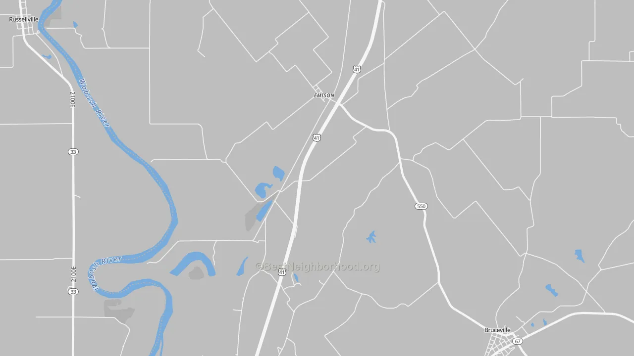 Bike Grade map of Emison, IN