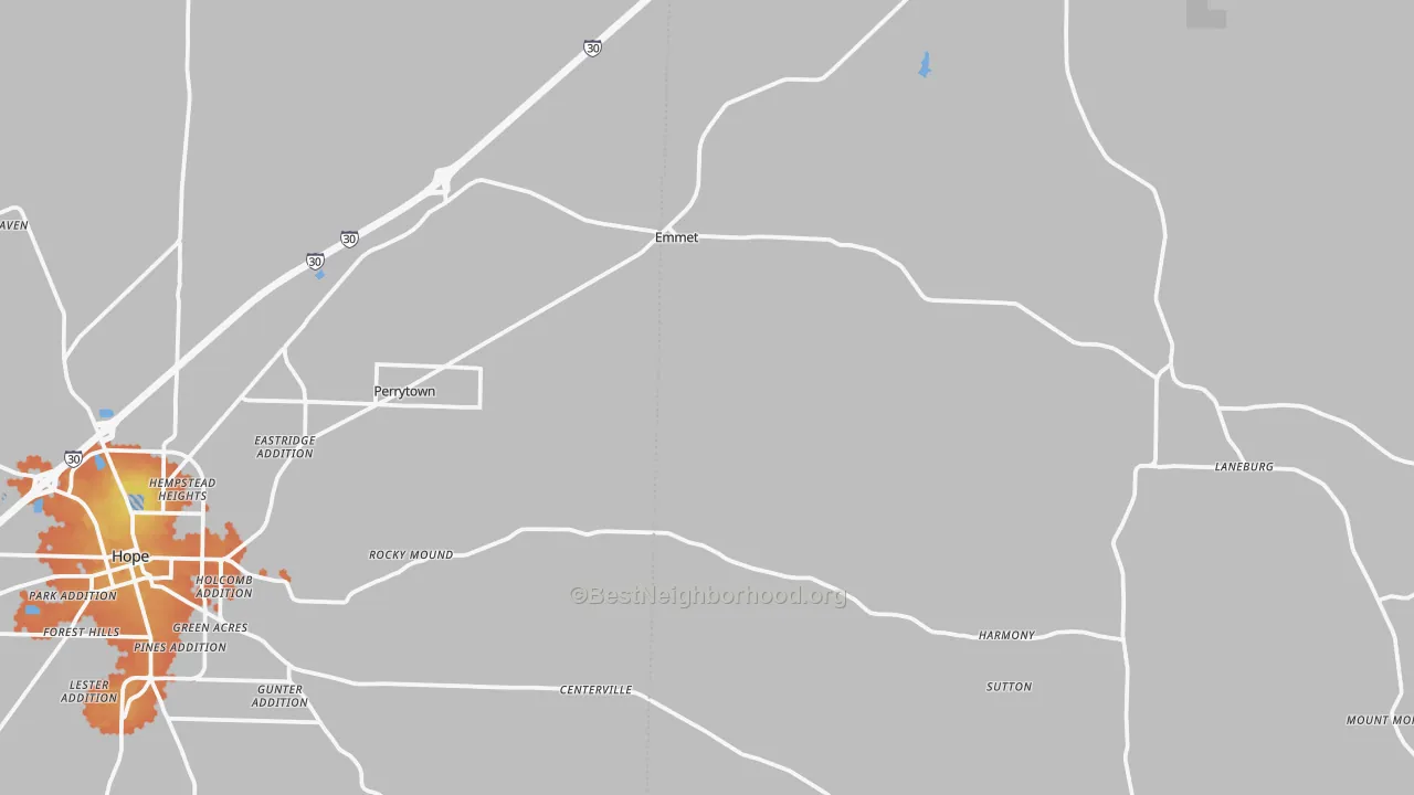 Bike Grade map of Emmet, AR