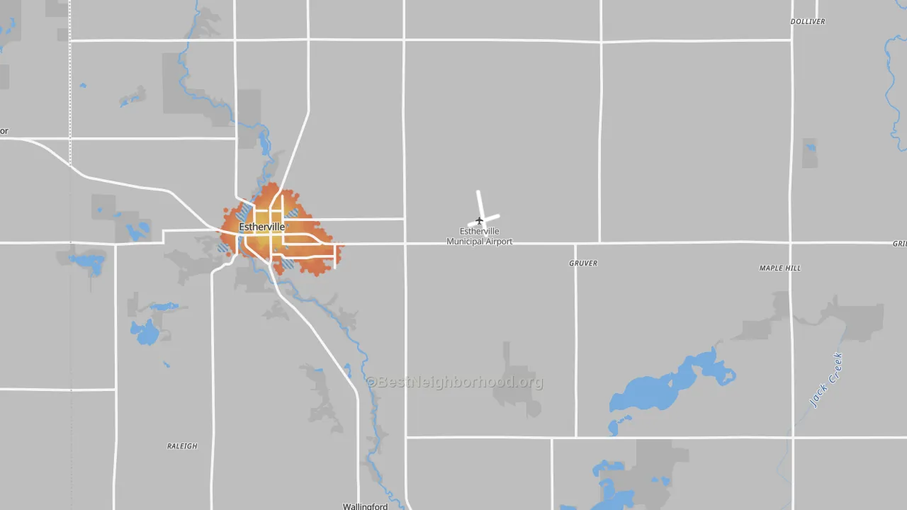 Bike Grade map of Emmet County, IA