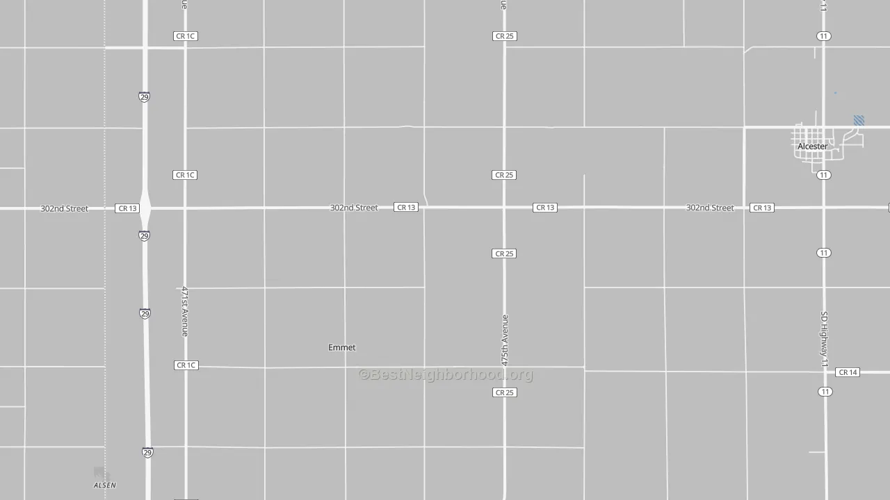 Bike Grade map of Emmet, SD