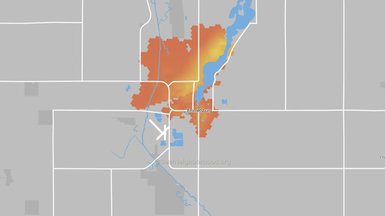 Bike Grade map of Emmetsburg, IA